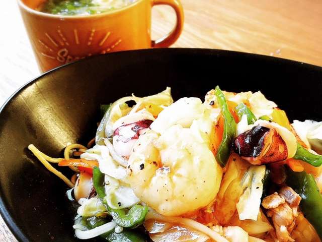 簡単☆太麺あんかけ焼きそば♪♪